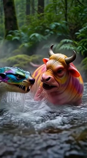 Otter-shaped Viper and Slug-shaped Cow - Weird Animals of AI Galaxy