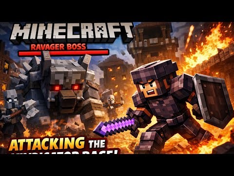 I Attacked the Vindicator Base 😱 | Ravager Boss Fight in Netherite Armor | Minecraft Hindi