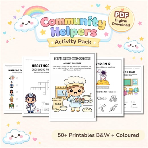 Community Helpers Activity Book Preschool Worksheets Printable PDF Preschool and Kindergarten Activity Pack Homeschool Learning Digital - Etsy Canada