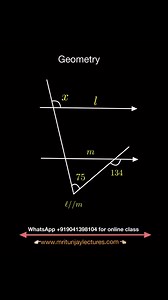 9.4K views · 57 reactions | Find angles #angle #parallellines #geometry #satmath #satexam #SATPrep #mathtutorial #LETEXAM #algebratutor #grade9 #mritunjaylectures #ssccgl #ssccglexam #geometric #Class8 | Mritunjay Lectures | Facebook