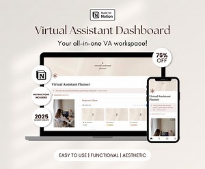 Virtual Assistant Notion Dashboard Template VA Client Management Work Planner WFH Productivity Freelance Notion Task Tracker Sheet - Etsy