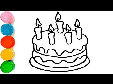How To Draw A Birthday Cake Easy Step By Step 🎂 Cake Drawing #101
