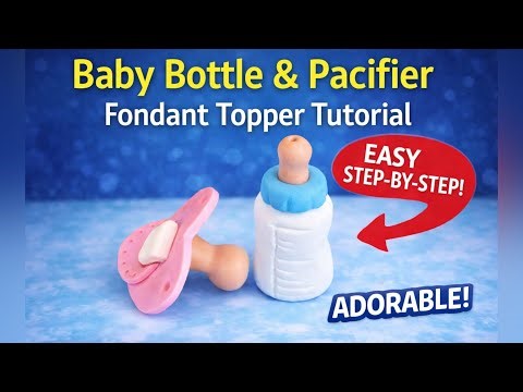 "DIY Gender Reveal Cake Toppers | Bottle & Pacifier Tutorial ✨"