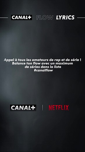 Tellement de séries dans l’offre CANAL CINÉ SÉRIES, mais combien de nos séries et celles de @NetflixFR vous seriez capables de placer dans un flow ? #CanalFlow 😉