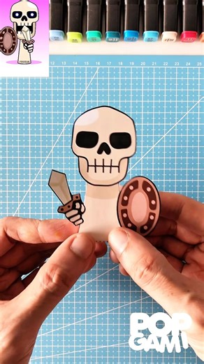 I made sprunki RAAAH! Skeleton Banging Shield papercraft #sprunki #papercraft #shorts