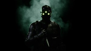 soldier, Sam Fisher, video game men, Tom Clancy's Splinter Cell, video games, knife, Ubisoft, swimming goggles, combat, special forces, gun, dark background, shadow, Tom Clancy's (series), NSA, military gloves, military, night vision goggles, black, war, smoke background, goggles, tactical, simple background, centered | 3840x2160 Wallpaper - wallhaven.cc