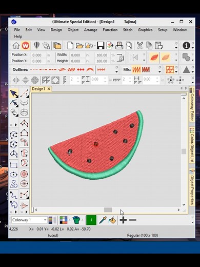 Simple Watermelon Embroidery Design Tutorial