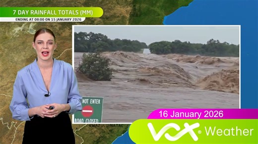 16 January 2026 | Vox Weather Forecast 🔴 RED LEVEL 10 WARNING: CONTINUED HEAVY RAINFALL OVER PARTS OF LIMPOPO AND MPUMALANGA 🌧️ Due to the combination of VERY HIGH RAINFALL ALREADY ACCUMULATED over the past several days and the EXPECTATION OF MORE HEAVY RAIN, the risk of WIDESPREAD FLOODING remains CRITICALLY HIGH 🚨💧 ⚠️IMPACT-BASED WARNINGS issued by SAWS ⚠️ 🔴 Red Level 10: Disruptive Rain with further heavy downpours leading to widespread flooding, resulting in danger to life due to fast f