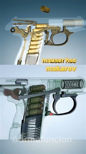 Alemania vs URSS 🇩🇪🇷🇺 Mauser HSc vs Makarov PM — ¿Quién gana? 🤯 #usa #gunhistory