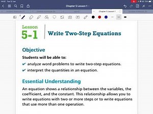 Lesson 5.1 Write Two-Step Equations