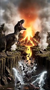 Rugops vs a field of electric eels (in swamp) in a Prehistoric World