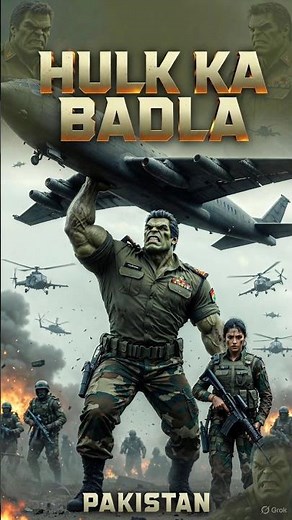 The moment goons captured the army girl, Hulk smashed the airplane! #ai #hulk #save #army