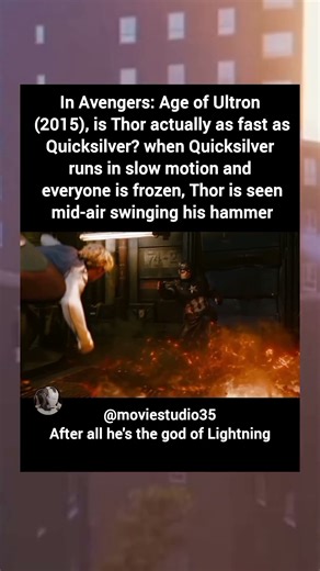 In Avengers: Age of Ultron (2015), Thor actually as fast as Quicksilver#shorts #movies #moviedetail