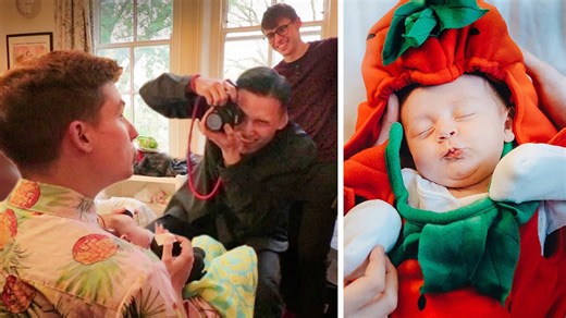 Juno's adorable first photoshoot! Baby costumes & behind the scenes with Josh and Ollie