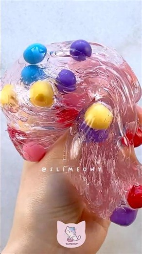 bubblegum balls clear slime asmr 🍬 satisfying!