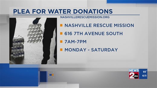 Nashville Rescue Mission asking for water donations