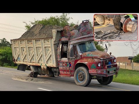 Truck Accident Due to Excessive Load | Drum & Bolts Broken