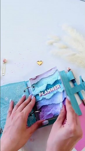 sky blue leather notebook cover A7 perfect gift 2026