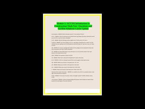 Module 2 NCCER Introduction to Construction Math Test Questions and Verified Solutions Latest Updat