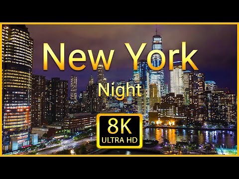 New York at Night 8K ULTRA HD - Scenic Drone Relaxation Video With Calming Piano Music