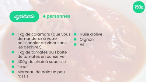 Calamars farcis inratable