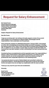 💼 How to Write a Salary Enhancement Request Letter | Professional English Writing In today’s video, learn how to write a formal salary enhancement request letter in English. Whether you're working in a corporate office or any professional setting, knowing how to politely and clearly request a salary increase is a valuable skill. 📌 In this video: ✔️ What to include in your salary enhancement letter ✔️ How to present your achievements professionally ✔️ The right tone and structure to use in form