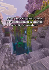 POV: You said you’d build a pond and somehow created an entire ecosystem. We started with two turtles… #minecraft #minecraftbedrock #minecraftbuilding #minecraftsurvival #fyp