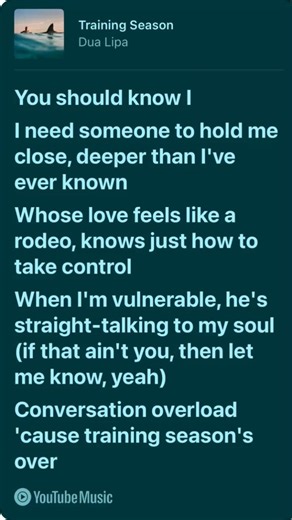 Training Season. Lyrics of your favourite @dualipa songs. #music #lyrics #aesthetic #viralsong