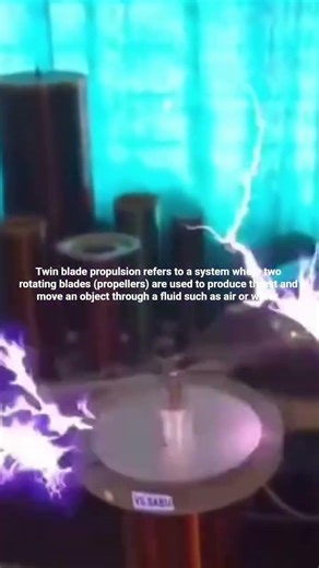 In this system, each blade rotates and pushes the surrounding fluid backward. #force #physics