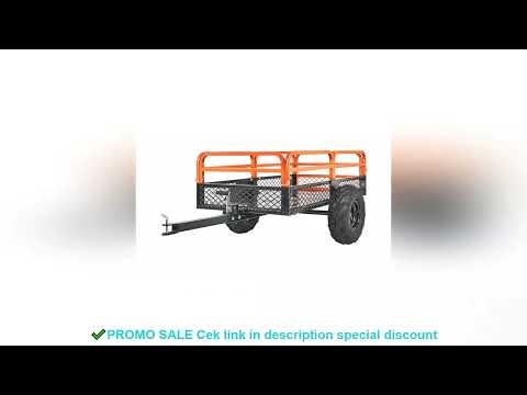 SucceBuy Heavy Duty Steel ATV Dump Trailer Tow Behind Dump Cart Garden Trailer with Removable Sides