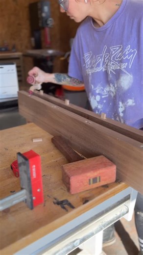 Handmade Wood Art | Custom Logo Signs on Instagram: "I am the type to fall in love at the gas station tbh, cool trucks, it smells amazing, there are treats! Anyways, let's get this big ole hunk of walnut glued up for @thecoloradopaintingco . I start with jointing made magical on my new helical jointer from @acmetools , cut to size on my table saw using my Grabber Plus which features a retractable lip to grab material, then clamped up in my Kbodys, my favorite clamps for a backer glue up like thi