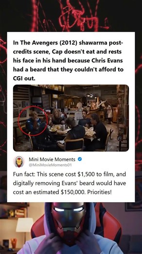 The Avengers 2012 Shawarma Scene Captain America Hides Beard That Couldnt Be CGId