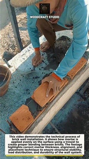 Perfect Bricklaying Technique with Trowel | Masonry Skills #construction #masonry #brickwork
