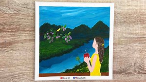 Peaceful morning acrylic paintng on canvas by Joy of Art #329 | Joy of Art