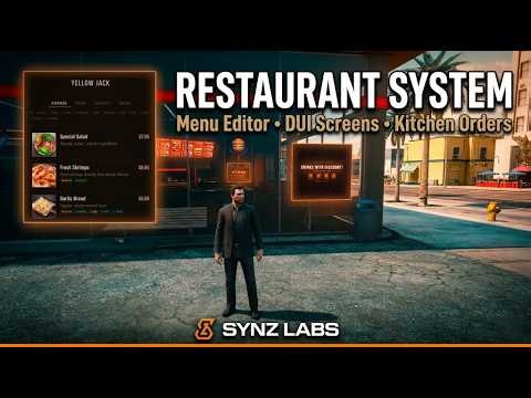 FiveM Restaurant Script | Menu Editor, DUI Screens & Kitchen Display | ESX / QBCore / QBox
