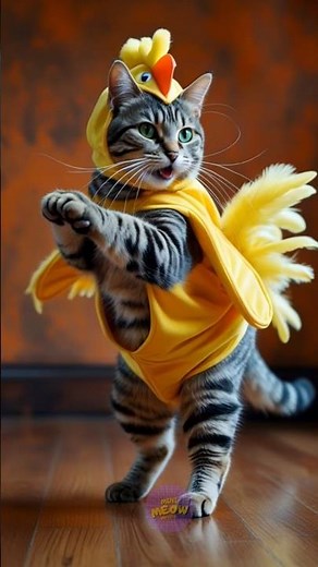 Chicken Banana Cat Dance #chickenbanana #cutecat #cat