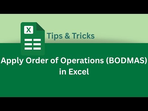 How to Apply Order of Operations (BODMAS) in Excel | Excel Tips & Tricks