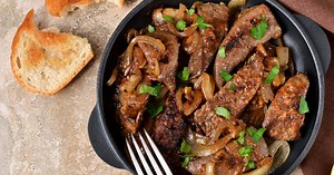 Foie de boeuf poêlé aux oignons