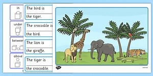 Wild Animals Preposition Activity