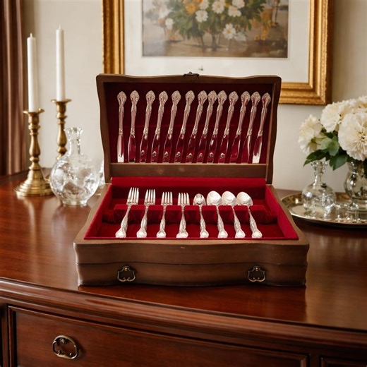 Boxed Set Oneida Community Affection Flatware Service for 12, 60 Pieces, Vintage Silverware Set in a Lined Silverware Chest Wedding Gift - Etsy