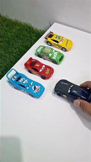 Oddly Satisfying Lightning McQueen Shoot Jackson Storm and King Dinoco Cars Down, #disneycars