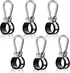Airpower Line Clamp Hanger Bracket Assembly Stainless Steel 3 in 1 Air Hose Clamps for Tractor Trailer Semi Truck (6 Pack)