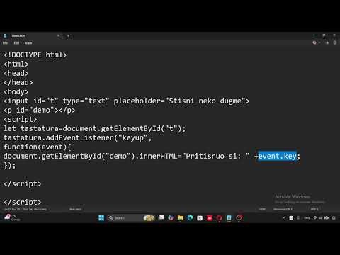 Dogadjaji na tastaturi (Javascript tutorijal #31)