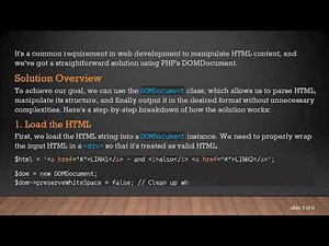 How to Strip Tags from HTML Using PHP's DOMDocument