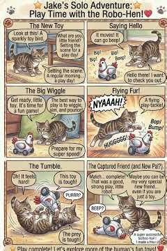 play time with the robo-hen #cat #theothersideofmakebelieve #cute #dothingsyoudontwanttodo