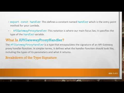 Understanding the APIGatewayProxyHandler Type in TypeScript Lambda Functions