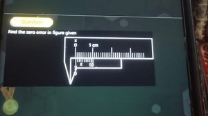 Find the zero error in the vernier caliper figure given below:... | Filo