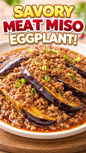 Melt-in-Your-Mouth Savory Meat Miso Eggplant 🍆 (Easy Microwave Recipe!)