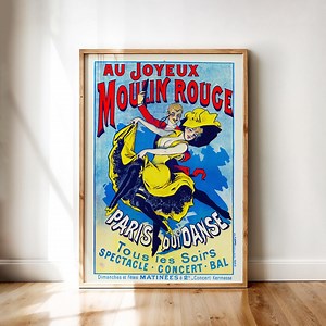 Moulin Rouge Poster – Vintage 1890s French Cabaret Paris Can-can Dancer Wall Art | Retro Printable Poster Digital Download - Etsy