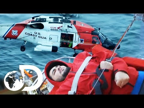 Extremely Tricky Emergency Airlift Rescue On Rough Sea | Deadliest Catch